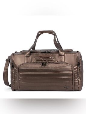 Lug Trolley Duffel Bag Metallic Espresso Brown Spacious Travel Bag